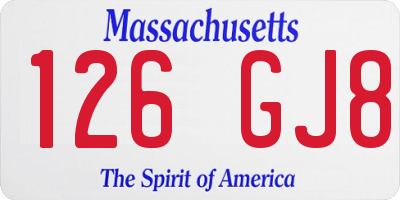 MA license plate 126GJ8