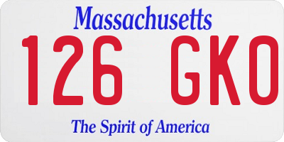 MA license plate 126GK0