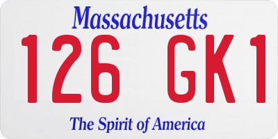 MA license plate 126GK1