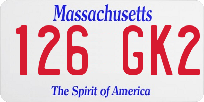 MA license plate 126GK2