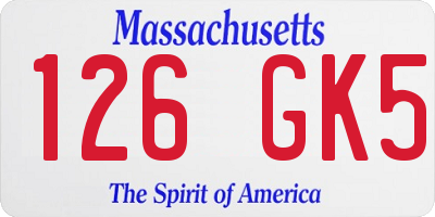 MA license plate 126GK5