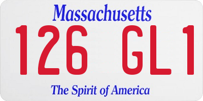 MA license plate 126GL1