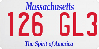 MA license plate 126GL3