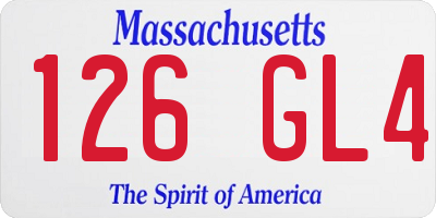 MA license plate 126GL4