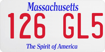MA license plate 126GL5