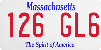 MA license plate 126GL6