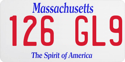 MA license plate 126GL9