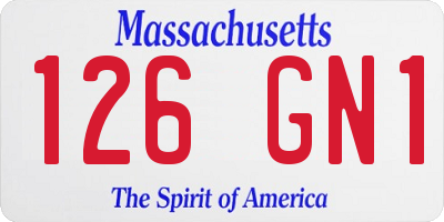MA license plate 126GN1
