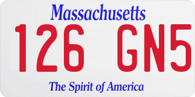 MA license plate 126GN5