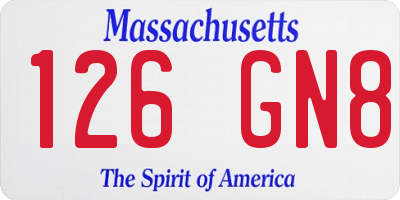 MA license plate 126GN8