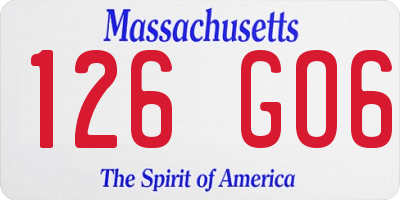 MA license plate 126GO6