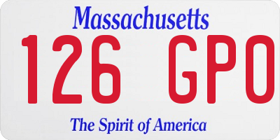 MA license plate 126GP0