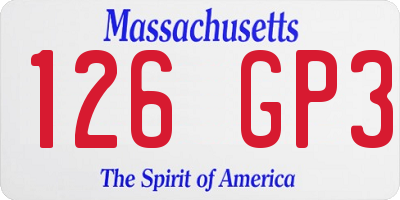 MA license plate 126GP3