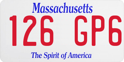 MA license plate 126GP6
