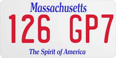MA license plate 126GP7