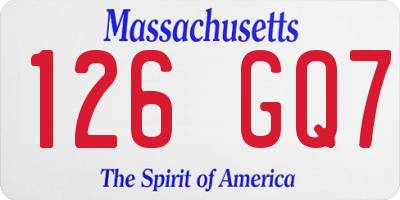 MA license plate 126GQ7