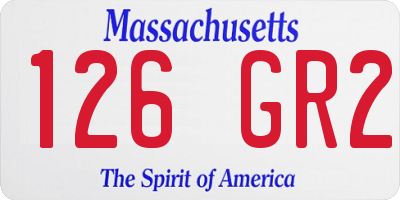 MA license plate 126GR2