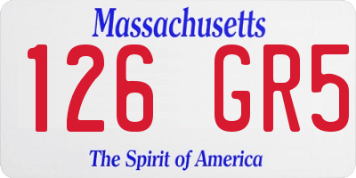 MA license plate 126GR5