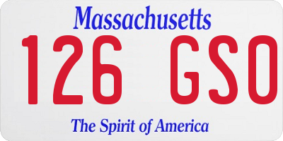 MA license plate 126GS0