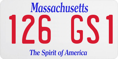 MA license plate 126GS1