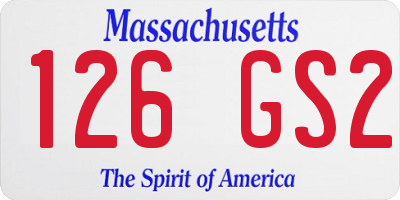 MA license plate 126GS2