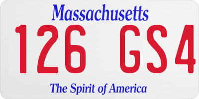 MA license plate 126GS4