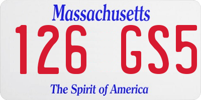MA license plate 126GS5