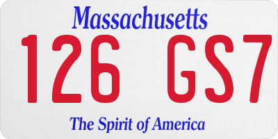 MA license plate 126GS7