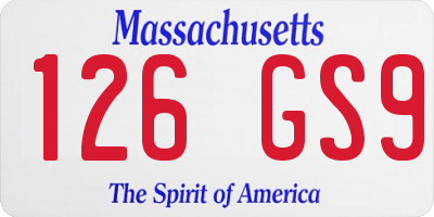 MA license plate 126GS9