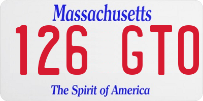 MA license plate 126GT0