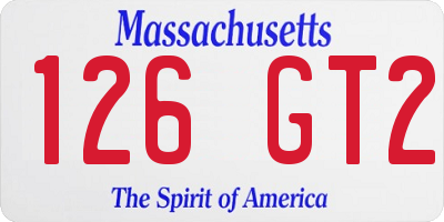 MA license plate 126GT2