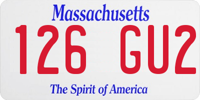 MA license plate 126GU2