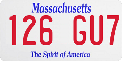 MA license plate 126GU7
