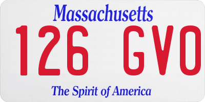 MA license plate 126GV0