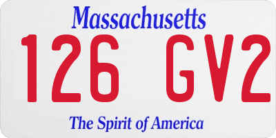 MA license plate 126GV2