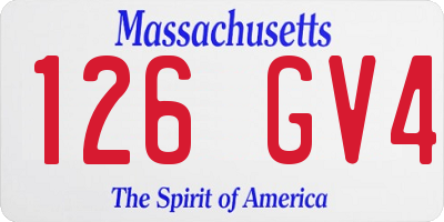 MA license plate 126GV4