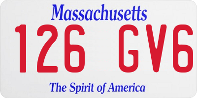 MA license plate 126GV6