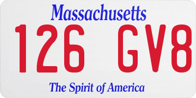 MA license plate 126GV8