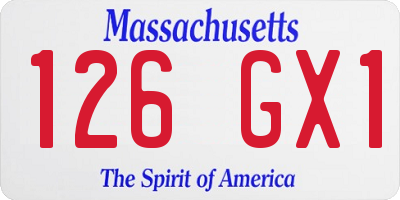 MA license plate 126GX1