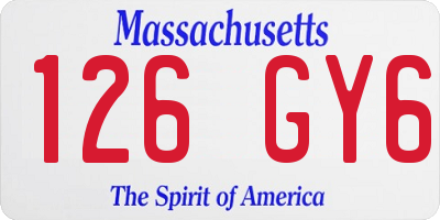 MA license plate 126GY6