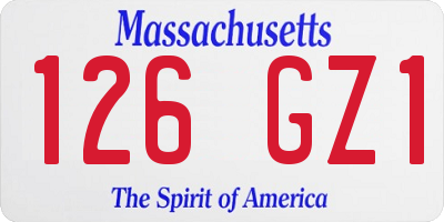 MA license plate 126GZ1