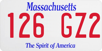MA license plate 126GZ2