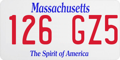 MA license plate 126GZ5