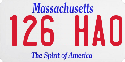 MA license plate 126HA0