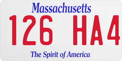 MA license plate 126HA4