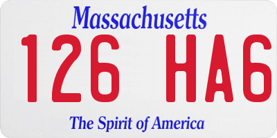 MA license plate 126HA6
