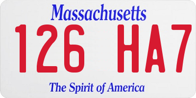 MA license plate 126HA7
