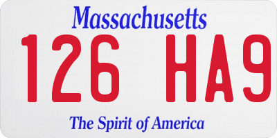 MA license plate 126HA9