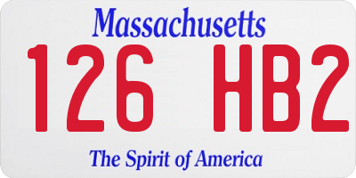 MA license plate 126HB2