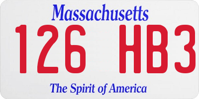 MA license plate 126HB3